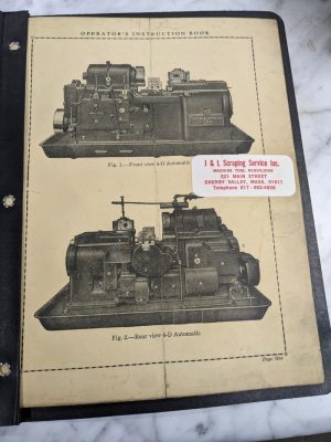 Potter Johnston Machine Operator Service Manual 4D Automatic Chucking Turning