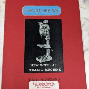 Progress Model 4E Drilling Machine Operator Service Manual Parts List Book