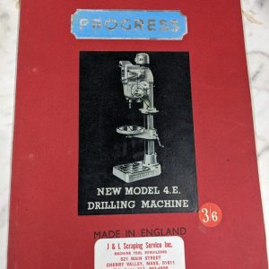 Progress Model 4E Drilling Machine Operator Service Manual Parts Book Catalog