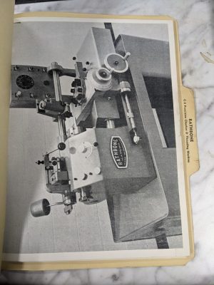 Rathbone C-8 Chucking Threading Machine Operator Service Manual Parts List Book