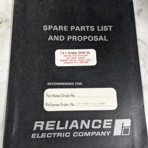 Reliance Electric Motors Type T & Vs Drive Operator Service Manual Maintenance