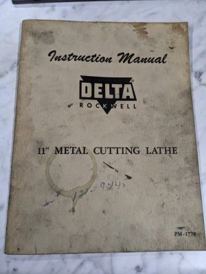 Rockwell Delta 11” Metal Lathe Operator Service Manual Parts List Pm-1778 1955