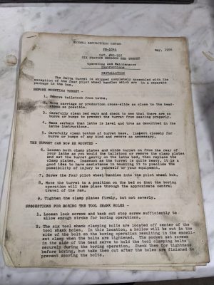 Rockwell Mfg Six Station Hexagon Bed Turret Operator Service Manual Parts List