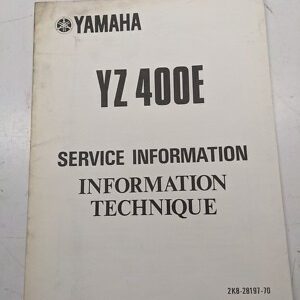 Yamaha Service Information Manual Yz 400E Specs Motorcycle 2K8-28197-70 1977