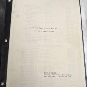 Pratt Whiteney Operator Service Manual 4.5” Model C Thread Miller 1804-R-1