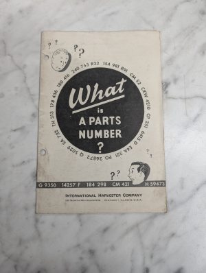 What Is A Parts Number? International Harvester Ih Service Training Guide Book