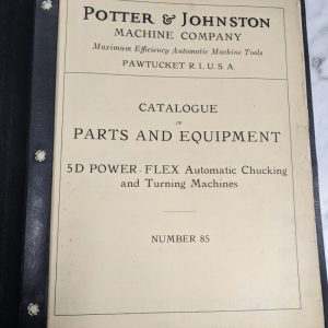 Potter Johnston Machine Service Parts List Manual Catalog 5D Chucking Turning