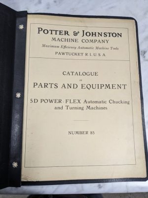 Potter Johnston Machine Service Parts List Manual Catalog 5D Chucking Turning