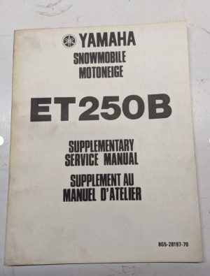 Yamaha Et250B Supplementary Service Manual Snowmobile 8G5-28197-70 1977