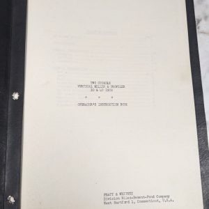 Pratt Whitney 2 Spndl Miller Profiler 30 40” Operator Service Manual Instruction