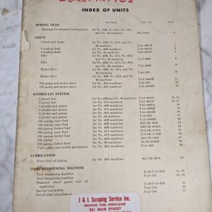Borematics Service Parts List Book Manual Catalog 46B 47A 48A 49 Boring Machine