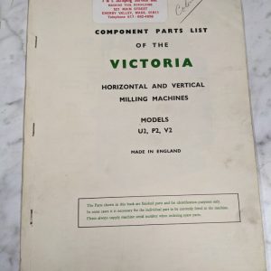 Victoria Milling Machines Service Parts List Book Manual Catalog U2 P2 V2 Shop