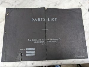 Goss Deleeuw Parts List Book Manual 6X6.75” Machine Double Thread 1930 Shop Tool