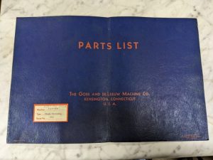 Goss Deleeuw Parts List Book Manual 6X6.75” Machine Double Thread 1947 Shop Tool