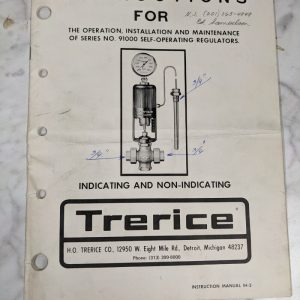 Trerice Operation Service Manual #91000 Series Self-Operating Regulators Ih-2
