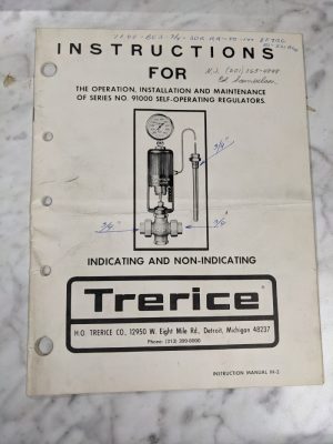 Trerice Operation Service Manual #91000 Series Self-Operating Regulators Ih-2