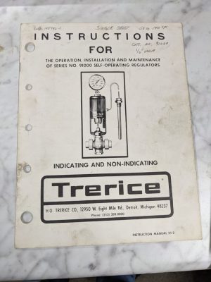 Trerice Installation Service Manual #91000 Series Self-Operating Regulators Ih-2