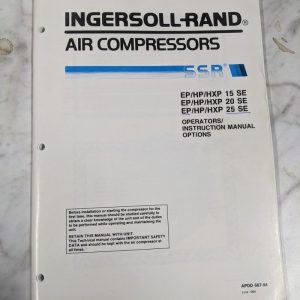 Ingersoll Rand Ssr Ep Hp Hxp 15-25 Air Compressor Service Parts List Manual '94