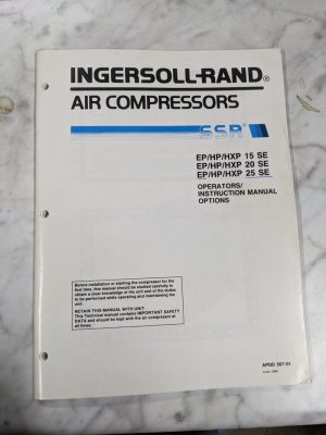 Ingersoll Rand Ssr Ep Hp Hxp 15-25 Air Compressor Service Parts List Manual '94