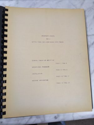 Gettys Operator Service Manual 3 Axis Continuous Path Tracer Shop Tool Room