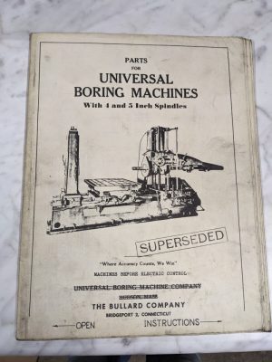 Bullard Boring Machine 4 5” Spindle Service Repair Parts List Manual Catalog