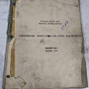 Thermonic Induction Heating Operator Service Manual Instruction Model 520 1070