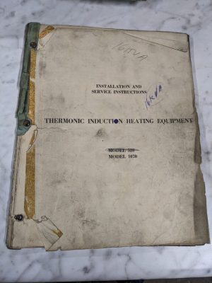 Thermonic Induction Heating Operator Service Manual Instruction Model 520 1070
