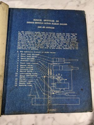 Thompson Surface Grinding Machine Operator Service Manual Parts List Shop
