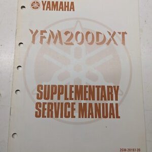 Yamaha Yfm200Dxt Supplementary Service Manual Quad 2Gw-28197-20 1986