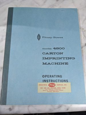 Pitney Bowes Model 4800 Carton Imprinting Machine Operator Service Manual Parts