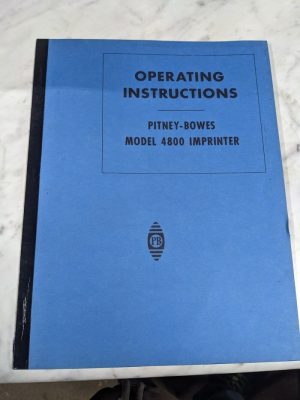 Pitney Bowes Model 4800 Imprinter Machine Operator Service Manual Parts List