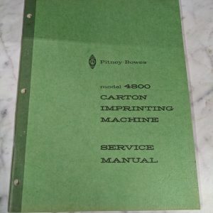 Pitney Bowes Model 4800 Carton Imprinting Machine Operator Service Manual 1965