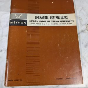 Instron Operator Service Manual Testing Instruments Tt-B Tt-C 10-29-1(A)
