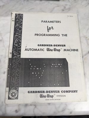 Gardner Denver Auto Wire Wrap Machine Parameters For Programming Manual Book