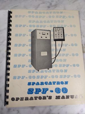 Easco Sparcatron Spf-30 Operator Service Manual Control Box Edm Shop Book