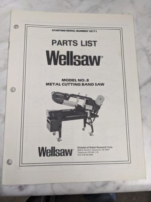 Wellsaw Wells Service Parts List Book Manual Model #1270 Cutting Band Saw 18771
