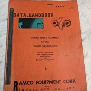 Ramco Power Degreasers D48-S Operator Service Manual 2 & 3 Stage Sales Brochure