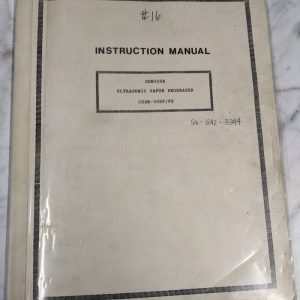 Sonicor Ultrasonic Vapor Degreaser Cudr-50Sp/Fs Instruction Operator Manual