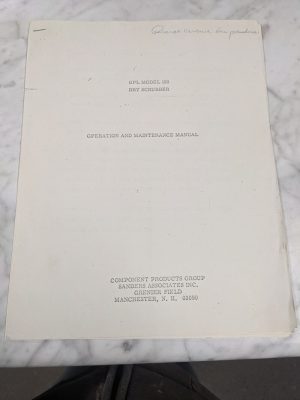 Gpl Model 100 Dry Scrubber Component Products Group Operator Maintenance Manual