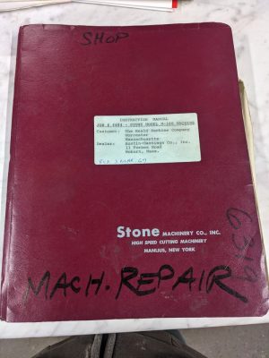 Stone Machinery Instruction Operator Service Parts Manual Model M-160 Cut Off