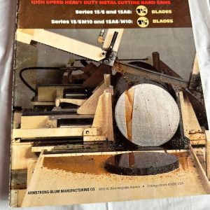 Marvel Metal Cutting Band Saw Series 15/6 15/6M10 15/A6 15/A6M10 Sales Brochure
