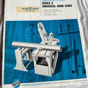 Marvel Series 8 Universal Band Saws Twelve Speed Metal Cutting Sales Brochure