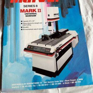 Marvel Series 8 Mark Ii Universal Band Saw Tilting Column Blades Sales Brochure