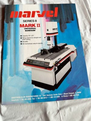 Marvel Series 8 Mark Ii Universal Band Saw Tilting Column Blades Sales Brochure