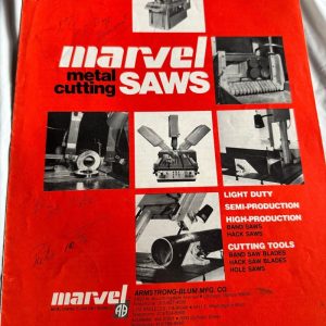 Marvel Metal Cutting Saws Light Duty Semi/High- Production Blades Sales Brochure