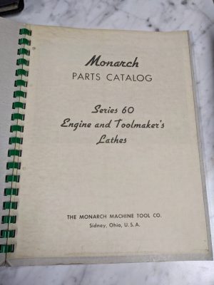 Monarch Service Parts List Book Manual Engine Lathe Series 60 Shop Tool