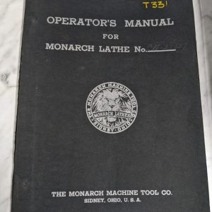 Monarch Operator Manual Service Parts List Book Engine Lathe Cm-21937 T331