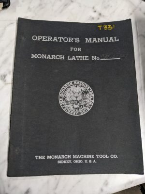 Monarch Operator Manual Service Parts List Book Engine Lathe Cm-21937 T331