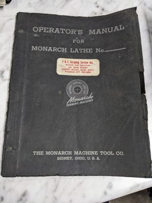 Monarch Operator Manual Service Parts List Book Engine Lathe Ee-15151