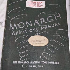 Monarch Operator Manual Service Parts List Book Engine Lathe Cbb 14460 23911-K